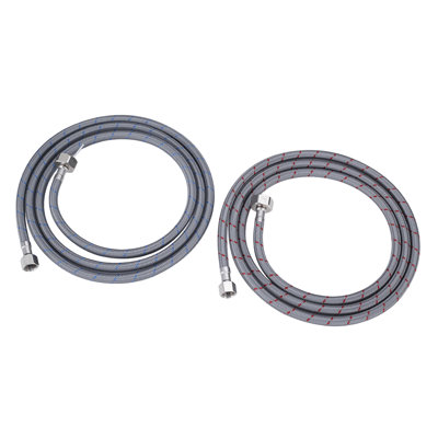 Faucet Supply Lines, 20" Length Bathroom Kitchen Faucet Connector Braided Nylon Water Supply Line 3/8" Comp X 1/2" FIP 2Pcs (1 Pair)
