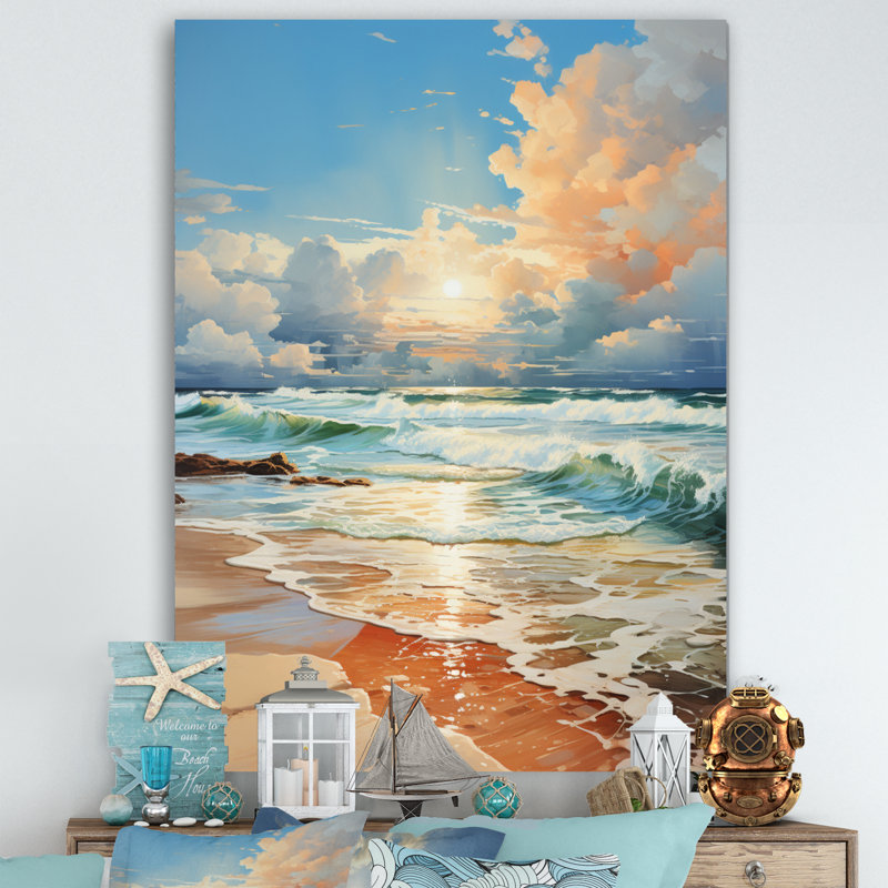 Beach Photo Seaside Reflections VI - Nautique et plage, impressions sur toile, Toile tendue, H 32 po x l 24 po x P 1 po