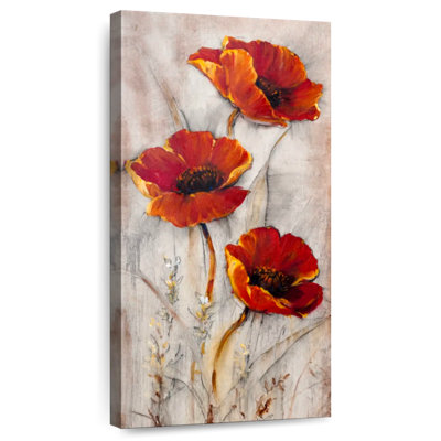Coquelicots rouges sur taupe II