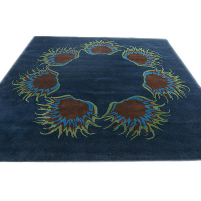 Tapis carré bleu marine Noell