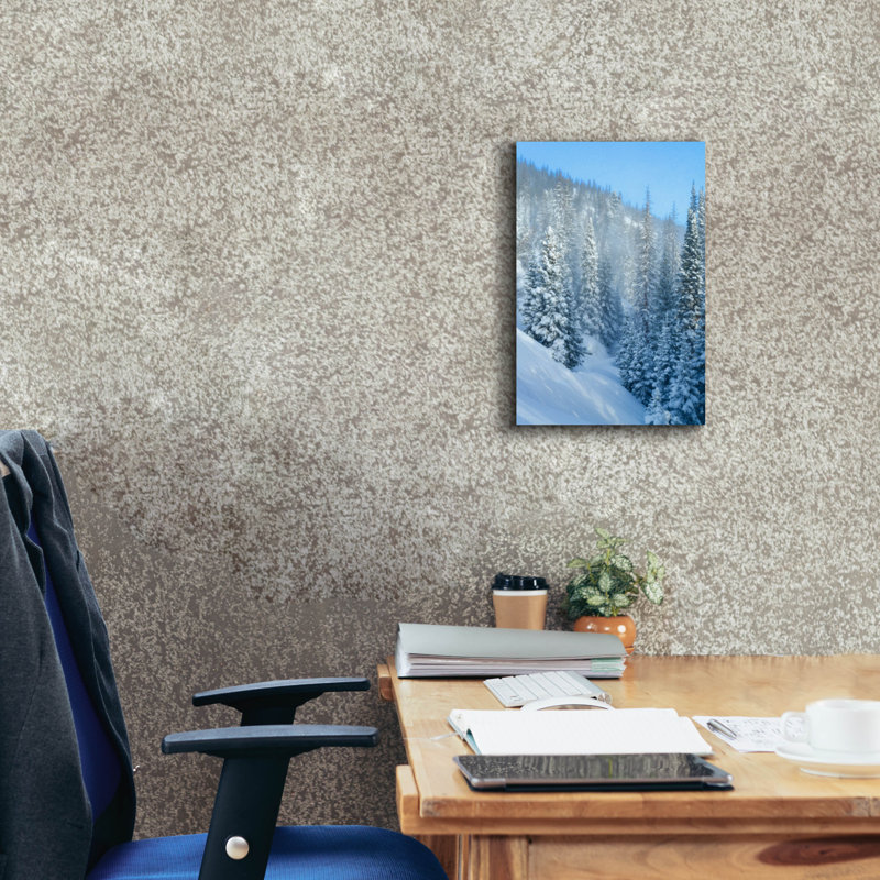 Epic Graffiti 'Snowy Spruces' by Rick Berk Canvas Wall Art, 12" x 18", H 18 po x l 12 po