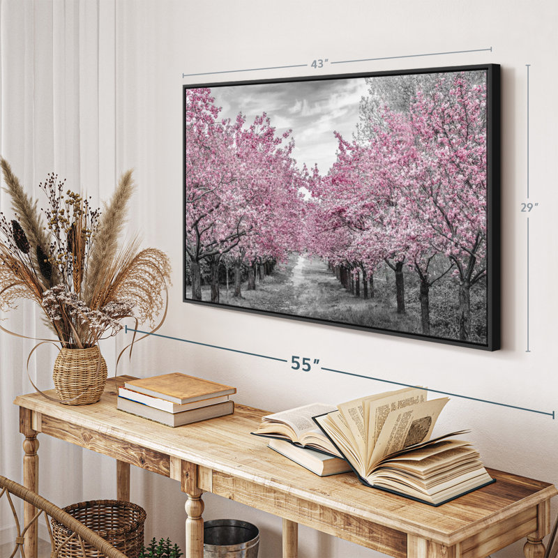 Impression sur toile Charmant Cherry Blossom Alley, H 29 po x l 43 po