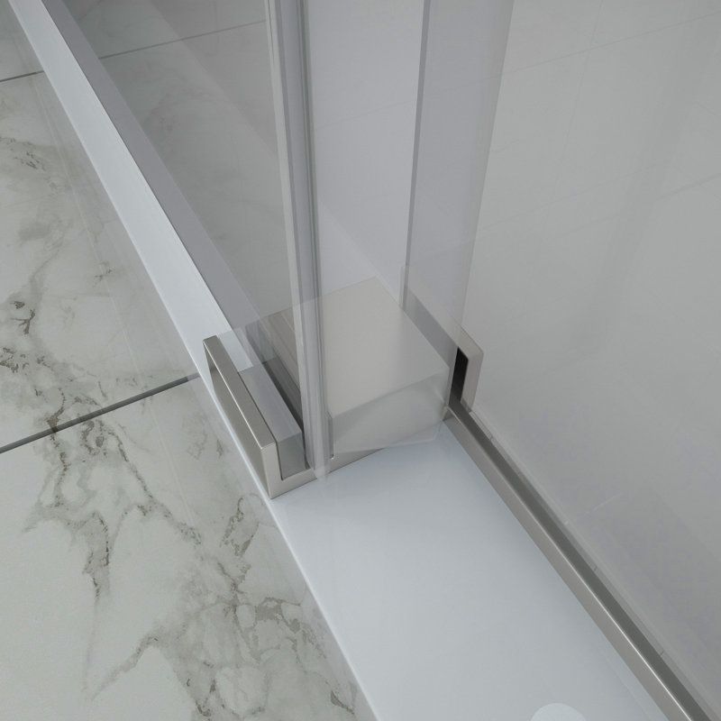 Paroi de douche coulissante simple l 48 po x H 76 po, 5/8 po (8 mm), argent brossé