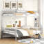 Lit superposé double au-dessus de grand lit double en argent - construction robuste en fer pour un lit peu encombrant. Fabriqué avec accrocheur. Fournit une assurance. Choix. Guide d'assemblage facile. Pour les jeunes-1370493845-1370493840