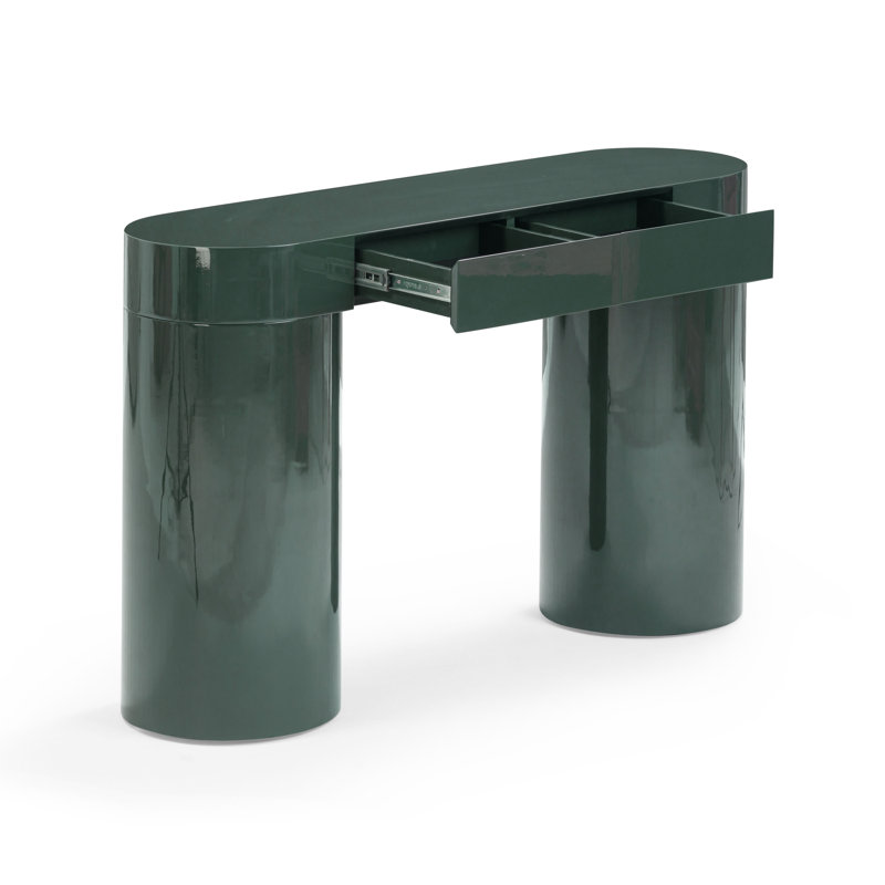  Mira Deep Green High Gloss Console Table, Green