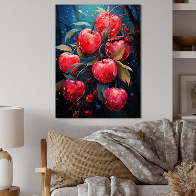 Collage de fleurs de pommier rouge - décoration murale ferme en métal