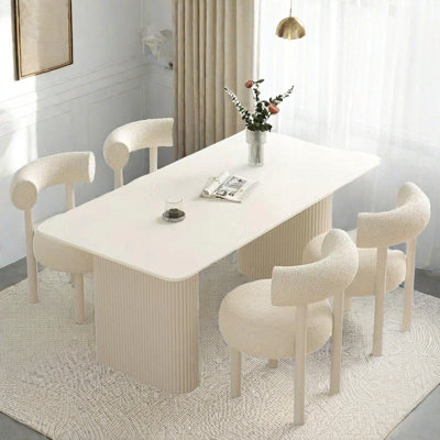 Cream style dining table and chair set