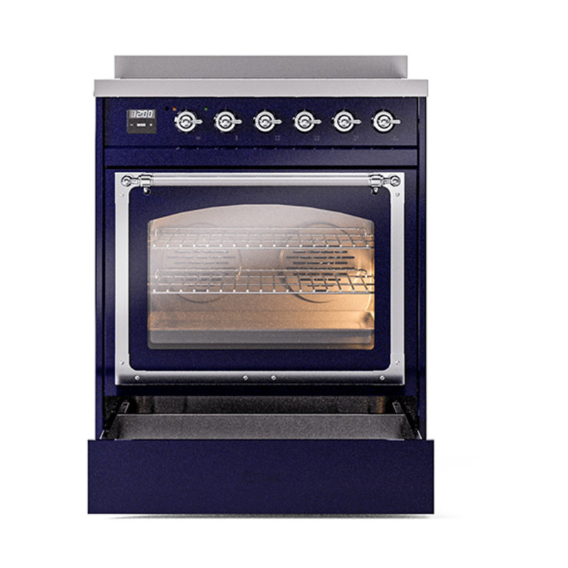 ILVE Nostalgie II Noblesse 30 in Induction Range, Midnight Blue/Chrome