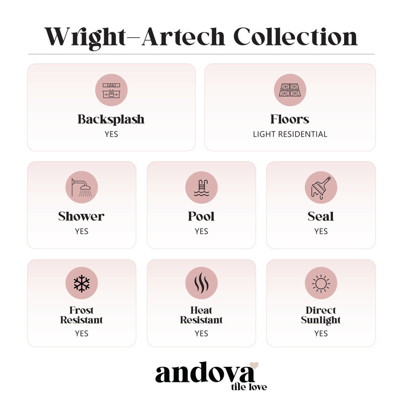Wright-Artech 12"x 12" Glass & Slate Mosaic Floor & Wall Tile, Mison