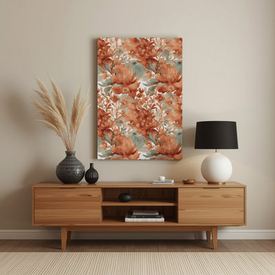 Aquarelle florale, art mural en métal brun 96