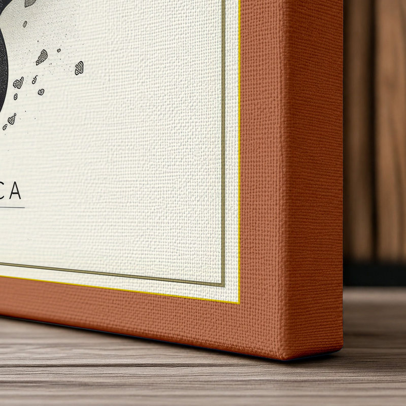 Leaping Orca Minimalist - Wrapped Canvas, 18x12 - 45.7 x 30.5 cm, Terracotta Border