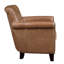 Fauteuil d'appoint en cuir brun avec ressorts ensachés, structure en bois massif et coussin de soutien spacieux-118082407