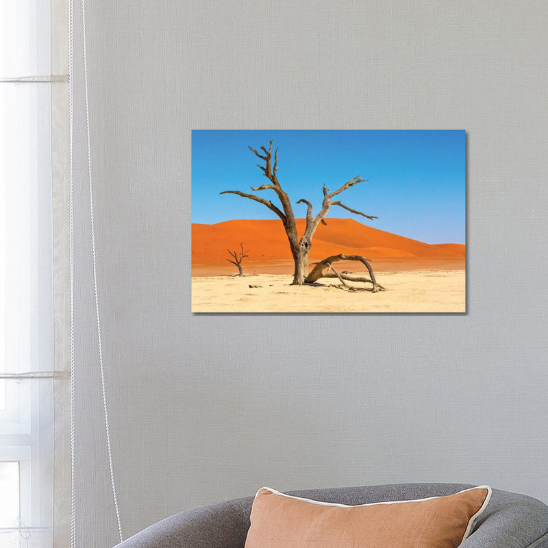 Dead Acacia Trees In Deadvlei, Sossusvlei, Namib-Naukluft National Park, Southern Narim Desert by Keren Su - Wrapped Canvas Print