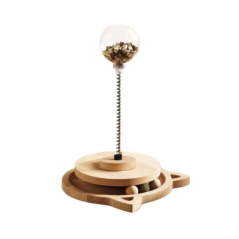 Jouet pour chat avec ballon en bois interactif