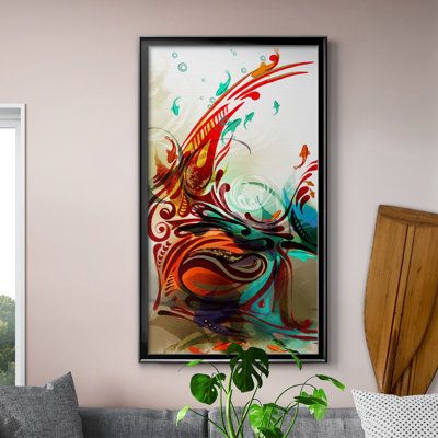 Aquamarine VII - Peinture sur toile encadrée