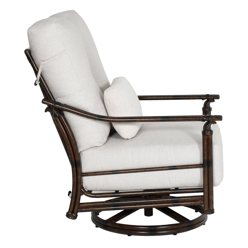 Coco Cushioned High Back Lounge Swivel Rocker w/One Accent Pillow