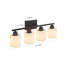 Applique murale moderne de 61 cm (24 po) à 4 lumières au-dessus du miroir, noir mat, avec abat-jour en verre dépoli blanc laiteux (ampoules non comprises)-1208719284-1208719285-1208719275