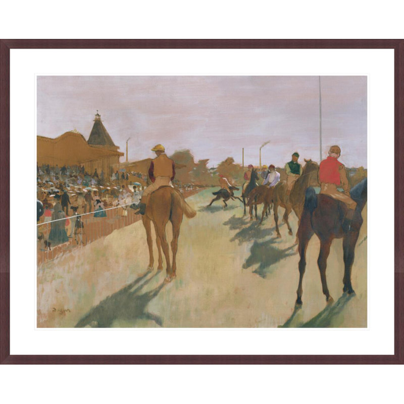 «The Parade or Race Horses in the Stands» par Edgar Degas, impression giclée encadrée, H 33,43 po x l 41,5 po