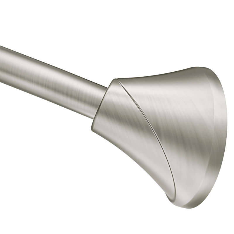 Tringle à rideau de douche courbée simple ajustable en nickel brossé 5 pieds pour salle de bain