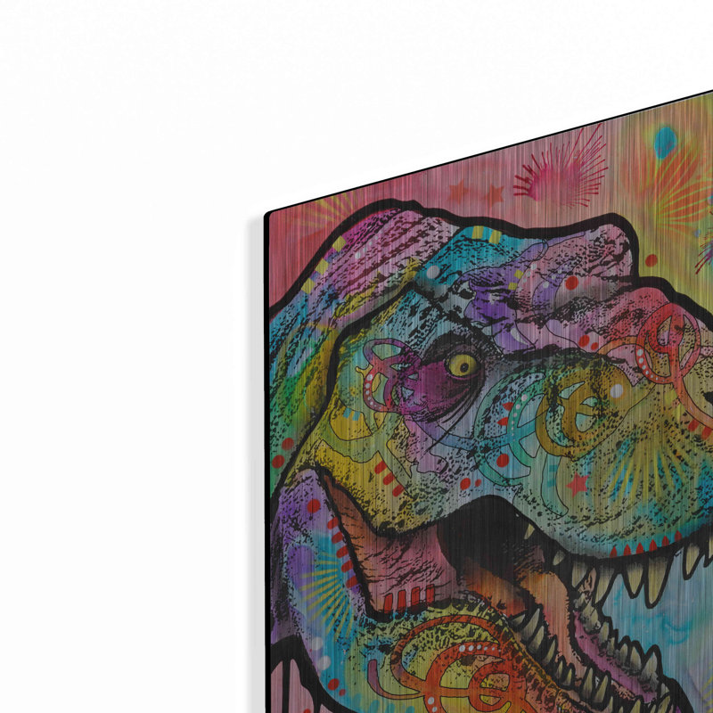 «T Rex 1» par Dean Russo, art mural en métal, 24 po x 36 po, H 16 po x l 12 po