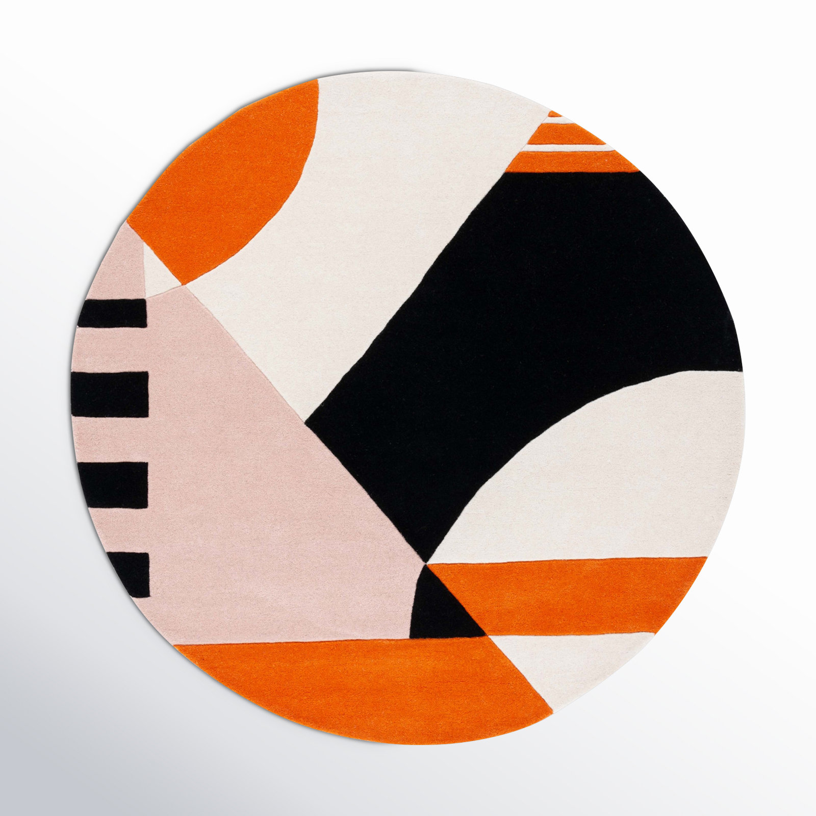 Hiro Ivory Rust Hand-Tufted Rug, Round 6'