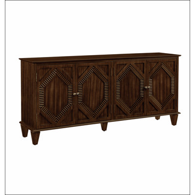 65.2" Mid Century Modern Sideboard Buffet Cabinet with Storage, Symmetrical Geometric Accent Coffee Bar Wine Bar Storage Cabinet, Large Console Table