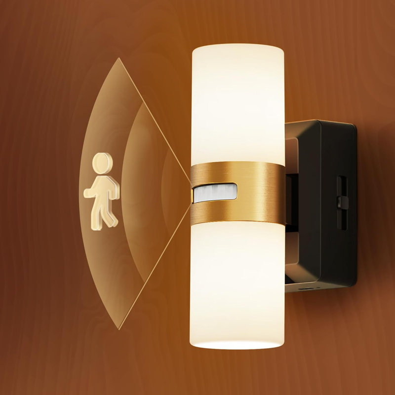 Motion Sensor Night Light Rechargeable Battery Cordless LED Wall Lights Adjustment Brightness Nightlight For Bedroom Hallway Kitchen 1PACK