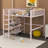Metal Loft Bed with 4-Tier Shelves and Storage-110080985-95083212