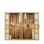 Cream Shagreen Backgammon Set w/ Dice