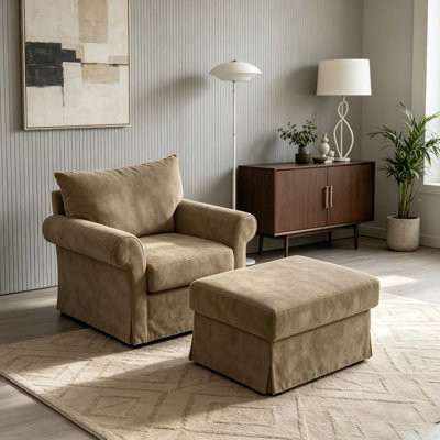 37.5" Accent Chair with Ottoman