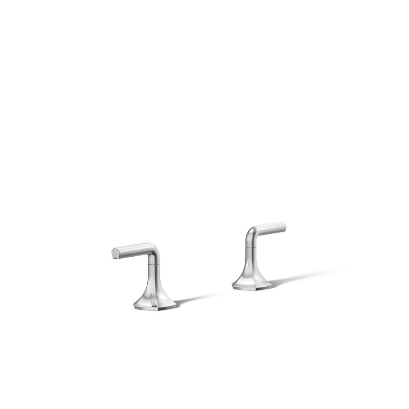Poignées de robinet de salle de bain à levier occasion, H 3,56 po x l 16 po, Chrome poli