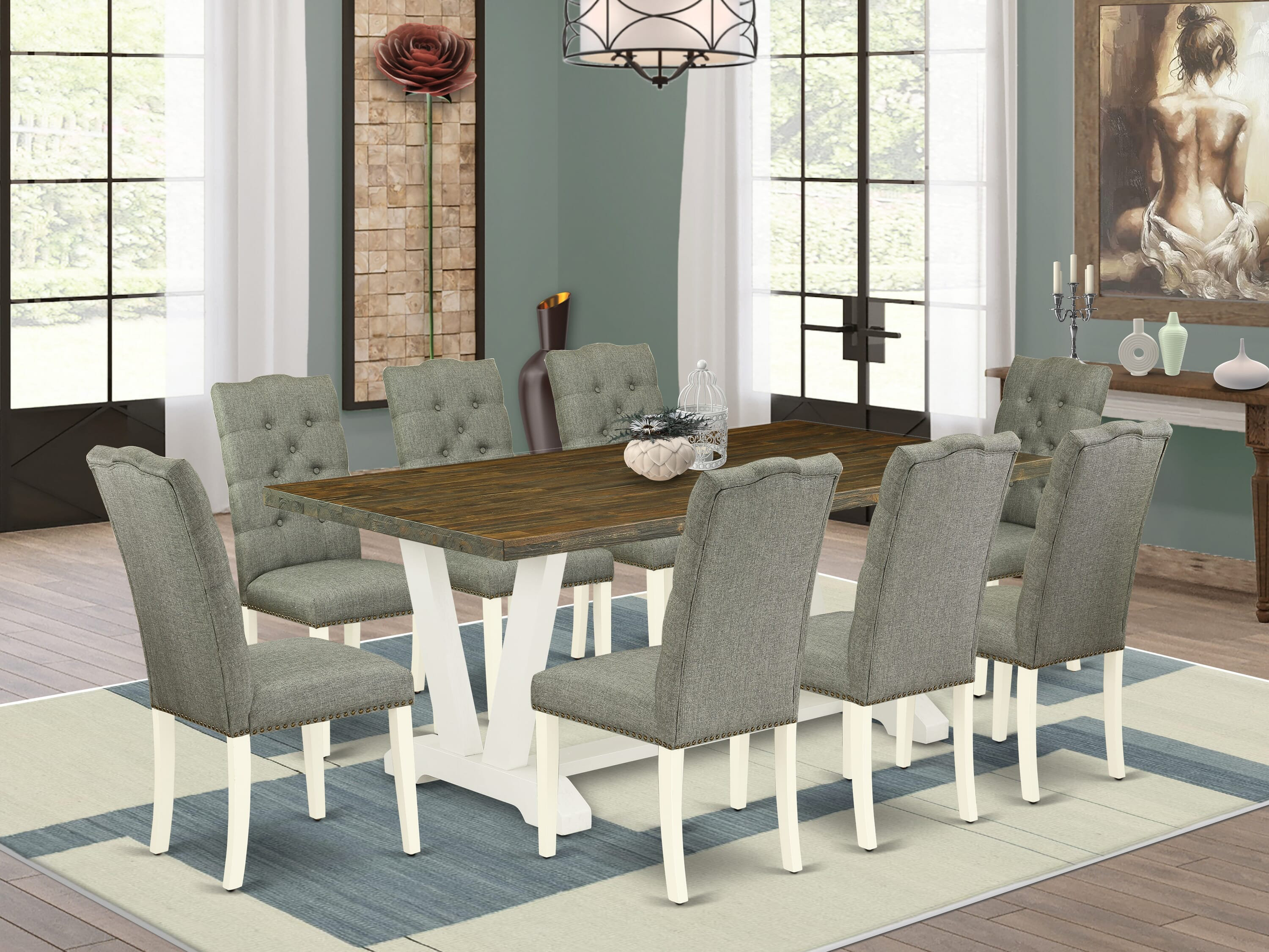 Red Barrel Studio® 8 - Person Acacia Solid Wood Dining Set - Wayfair Canada