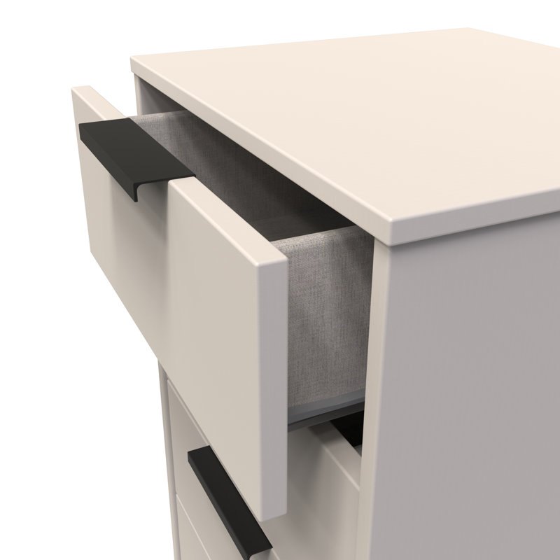 Peacham 45cm W Manufactured Wood Bedside Table, Beige/Black