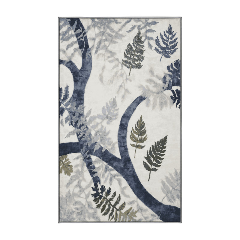 Machine Washable Gray Area Rug, Rectangle 7' x 9'