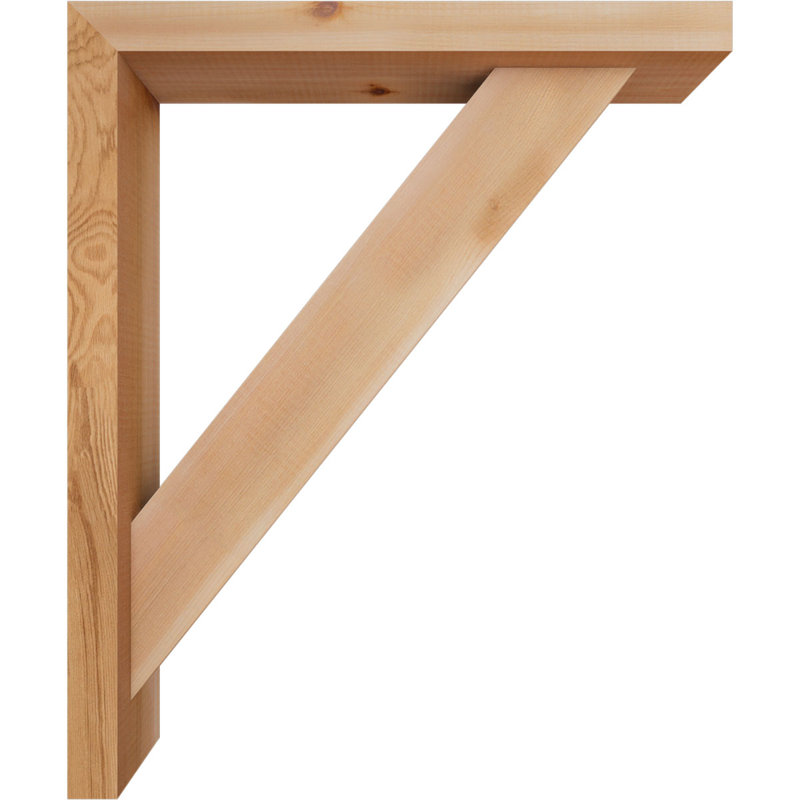 Traditional Block Bracket w/ Offset Brace, 24 x 20, 3 1/2"W Western Red Cedar (Smooth)
