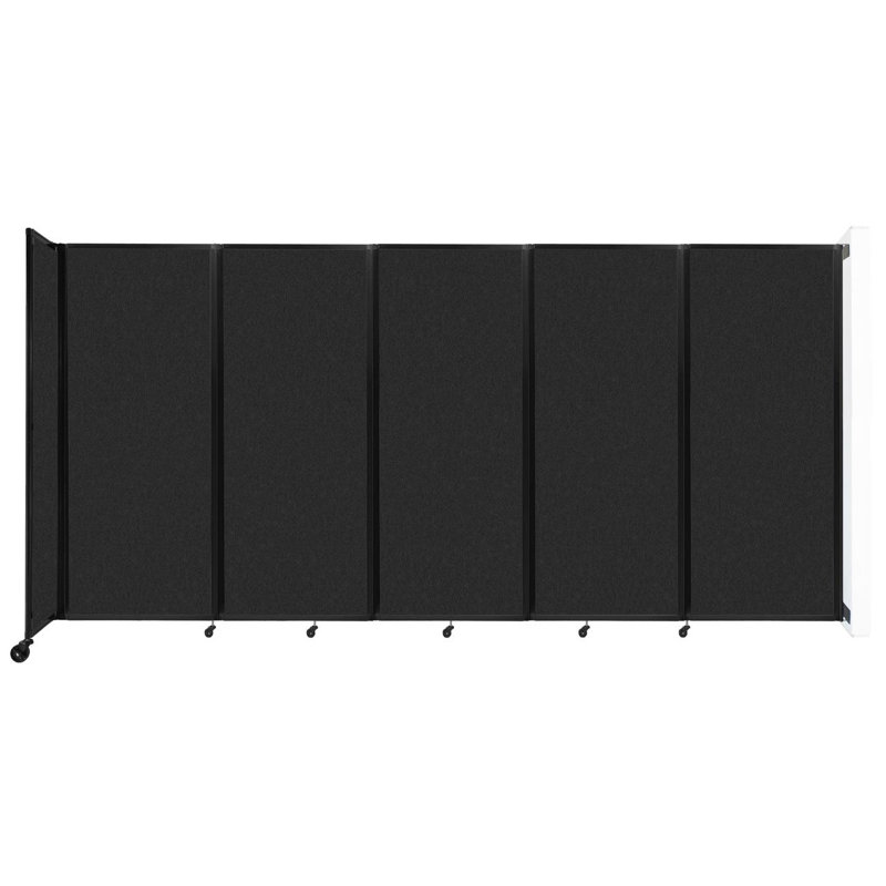 11 - Cloison pliante à panneaux, Noir, 5, H 60 po x l 168 po x P 12 po