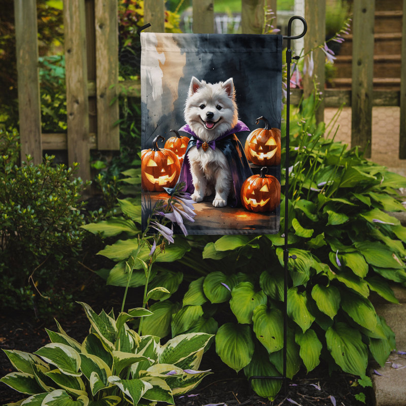 Drapeau de jardin chiot Halloween, Samoyède