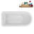 58" Streamlin Clawfoot Tub,Tray,Drain, Clawfeet-101628929-102219865