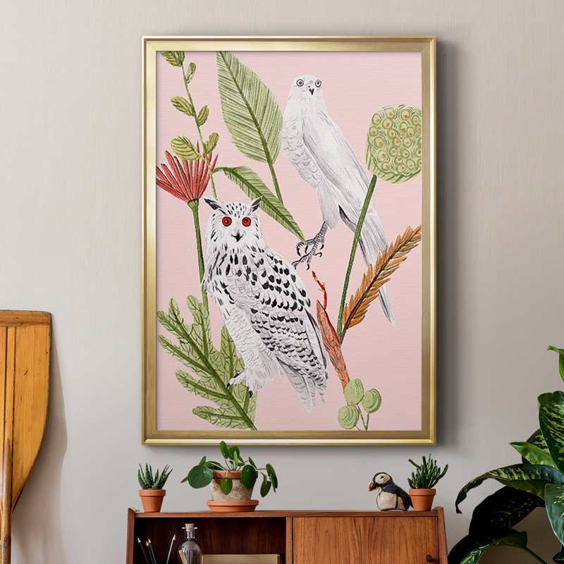 Birds In Motion V, peinture sur papier encadrée, Or, H 30,5 po x l 22,5 po x P 1 po