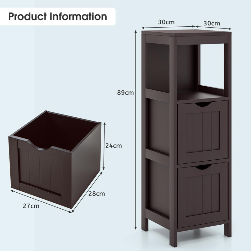Aphan Freestanding Bathroom Cabinet, Espresso