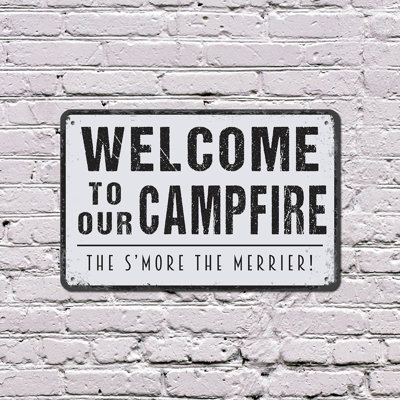 Welcome To Our Campfire (2 Pack) 8 Inch x 12 Inch Plastic Sign