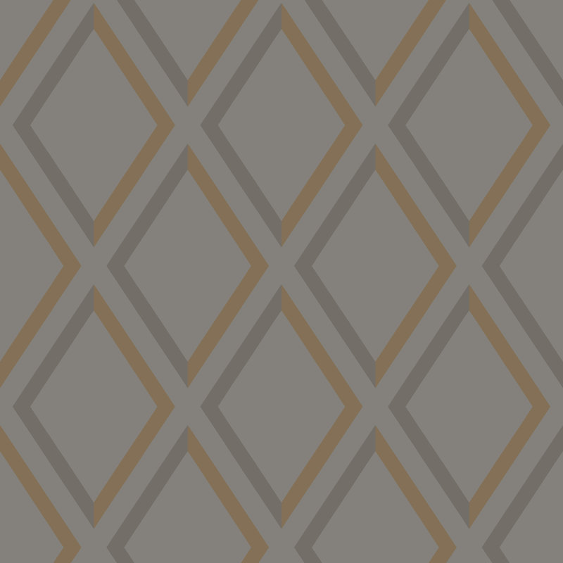 Pompeian Geometric Wallpaper Roll, Slate/Bronze