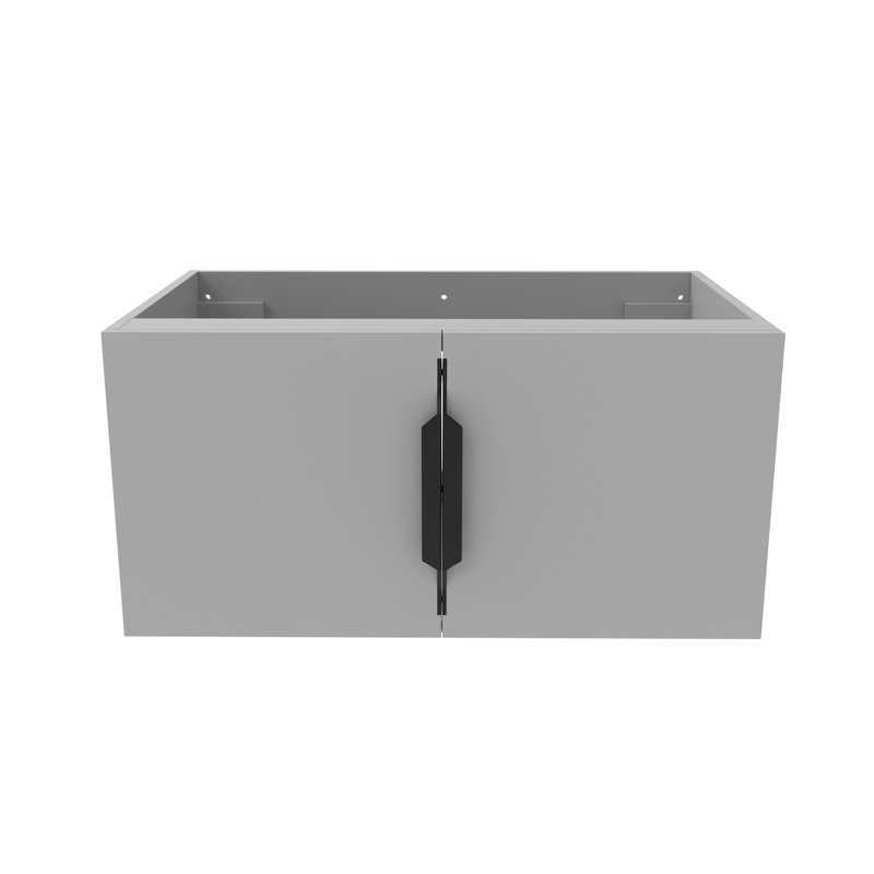 Base de meuble-lavabo simple mural moderne 30 po Alpine, Gris / noir