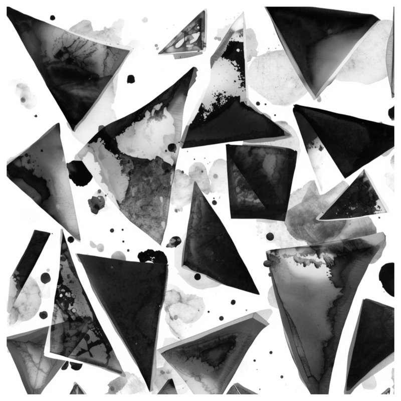 Couvertures triangulaires à encre noire, L 60 po x H 80 po