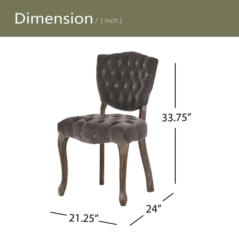 Chaise capitonnée (ensemble de 2), Gris anthracite