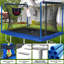 Trampoline rectangulaire 8 x 12 pi avec panier de basketball, gonfleur de ballon, échelle testée par ASTM et certifiée CPC