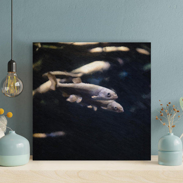 Rosecliff Heights Two Grey Fish On Canvas Painting - Wayfair Canada