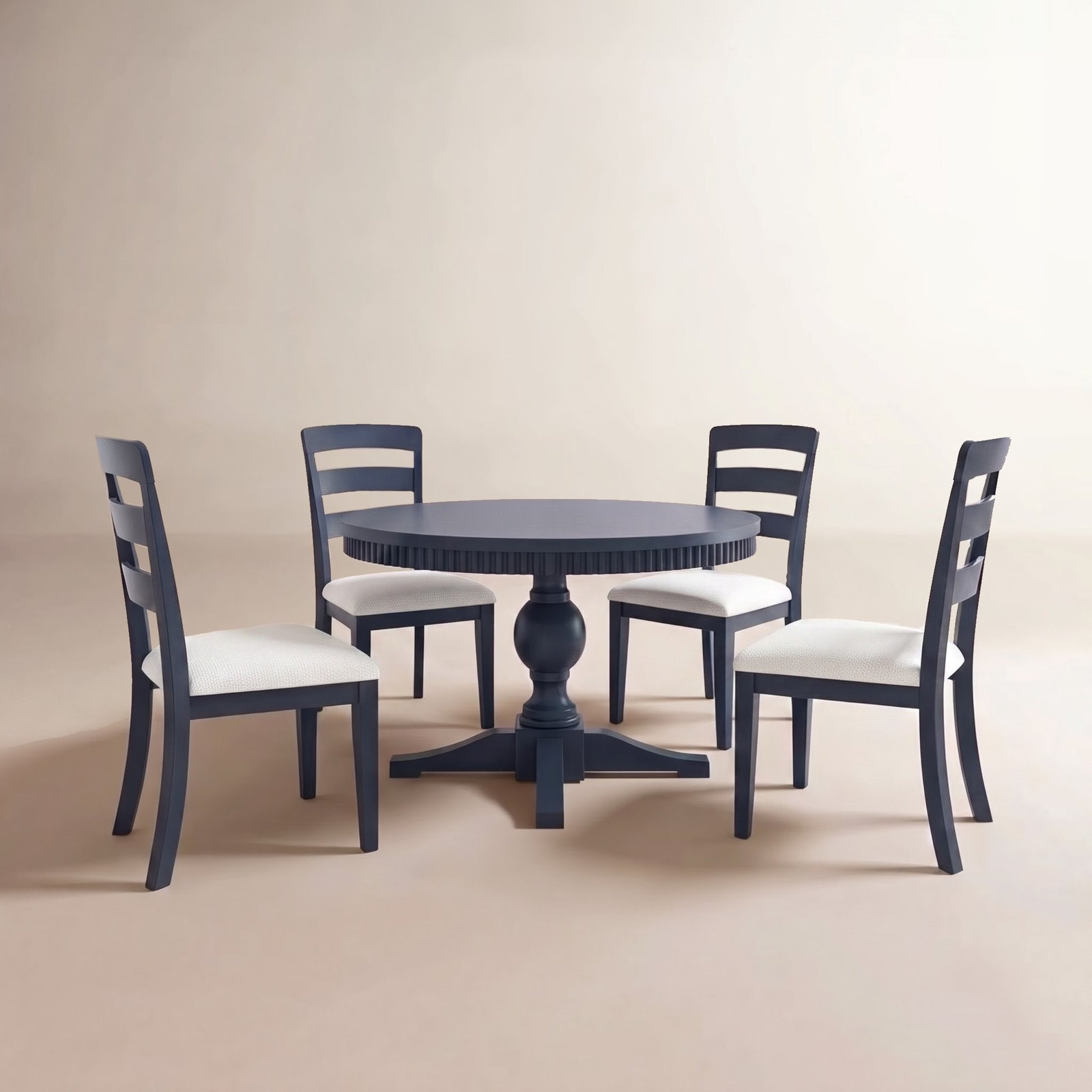 Pearce Dining Table Set with Removable Leaf, Navy