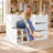 47.2" W 9-Drawer Dresser with Tempered Glass Top, 4-Shelf Shoe Storage and Upholstered Bench