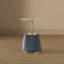 Table de bout en cuir Anderson avec plateau en acier inoxydable gris Anderson-1616241615